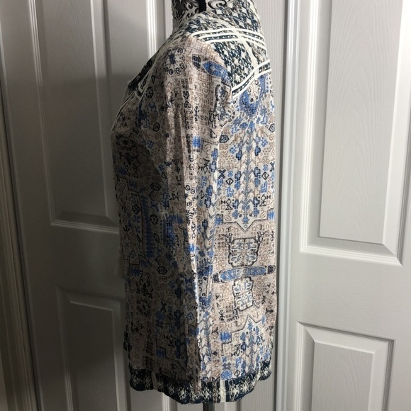 Lucky Brand Top Blue White Bohemian Tassel S Gorp Core - Picture 4 of 7
